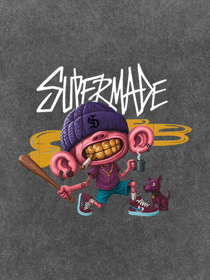Thesupermade Cartoon Graffiti Trendy Weird Kid T-shirt 