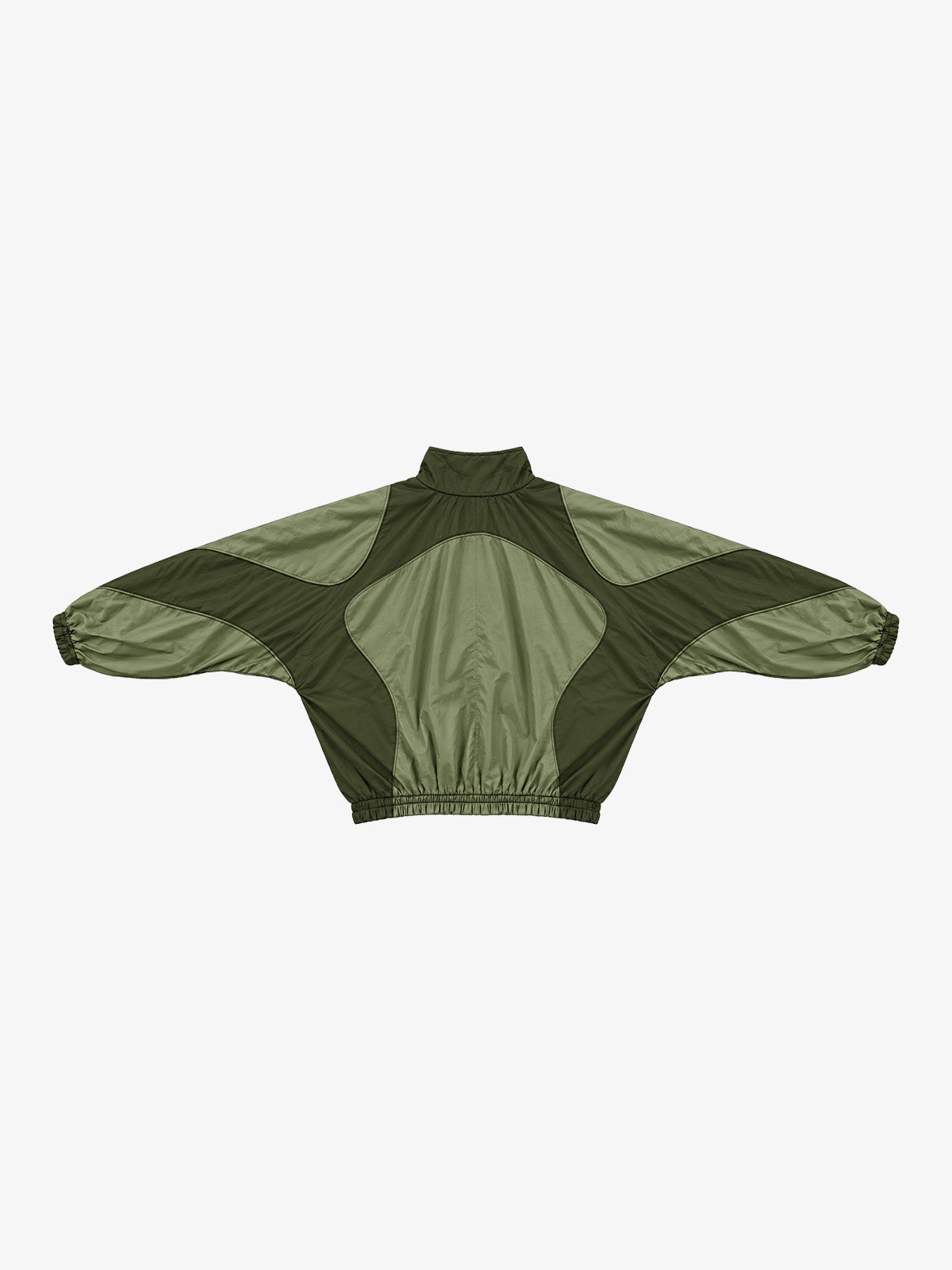 Graphic Print Batwing-Sleeve Nylon Track Jacket