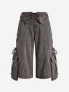 Turned-Waist Utility Wide-Leg Jeans