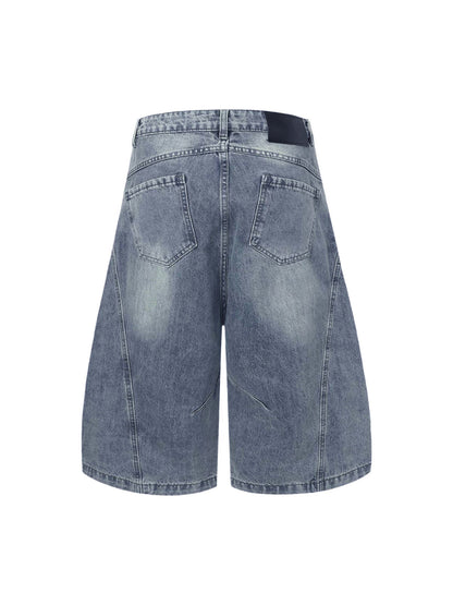 Distressed Ripped Deconstructed Split Barrel Jorts 