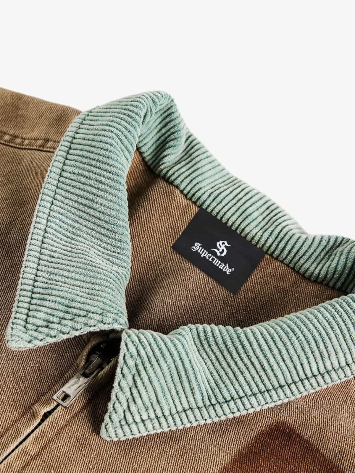 Punk Retro Collage Print Distressed Heavy Jacket 