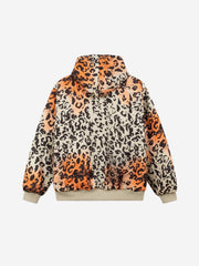 Leopard Embroidered Padded Hooded Jacket