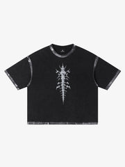 T-shirt à motif squelette vieilli Thesupermade, coupe carrée