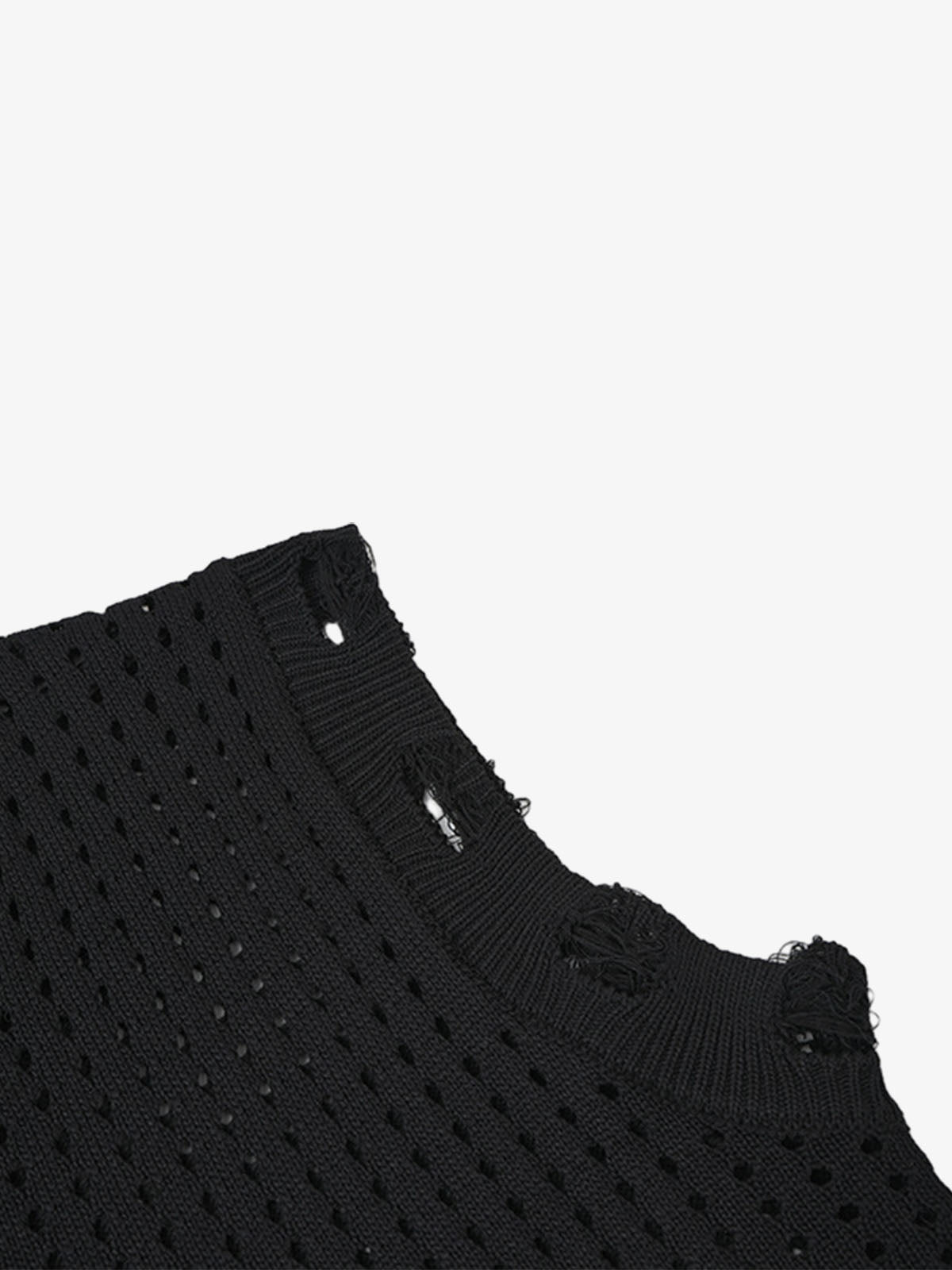 Distressed Jacquard Mesh Knit Vest