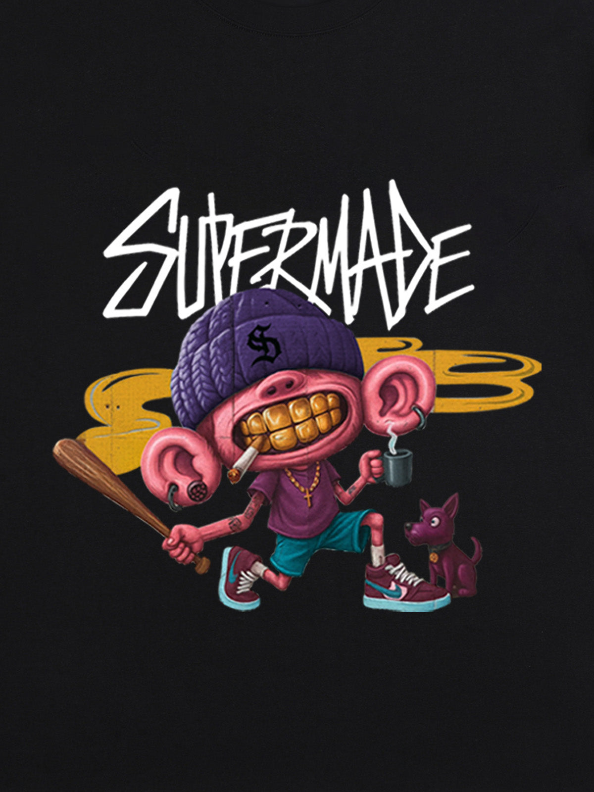 Thesupermade Cartoon Graffiti Trendy Weird Kid T-shirt 