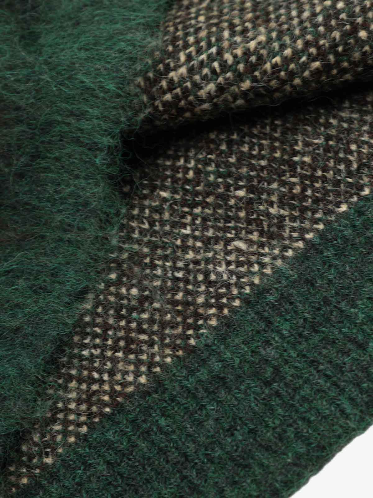 Embroidered Camouflage Shaggy Knitted Sweater 