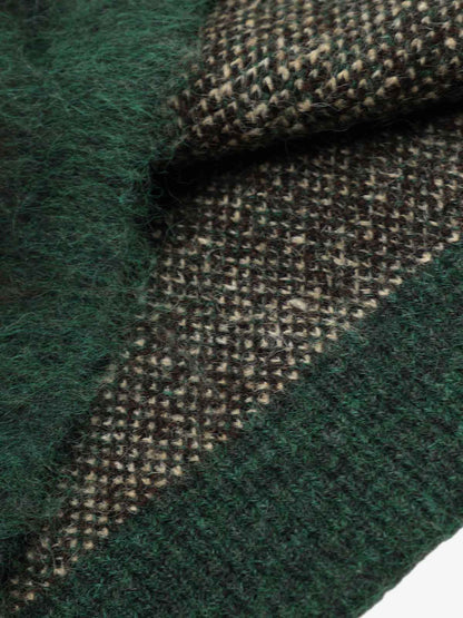 Embroidered Camouflage Shaggy Knitted Sweater 