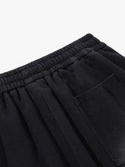 French Terry Distressed Gradient Drawstring Wide Leg Pants 