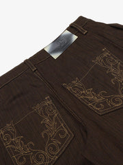 Vintage Contrast Thread Barrel Pants 