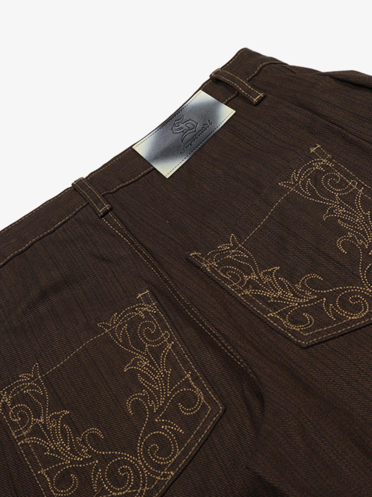 Vintage Contrast Thread Barrel Pants 