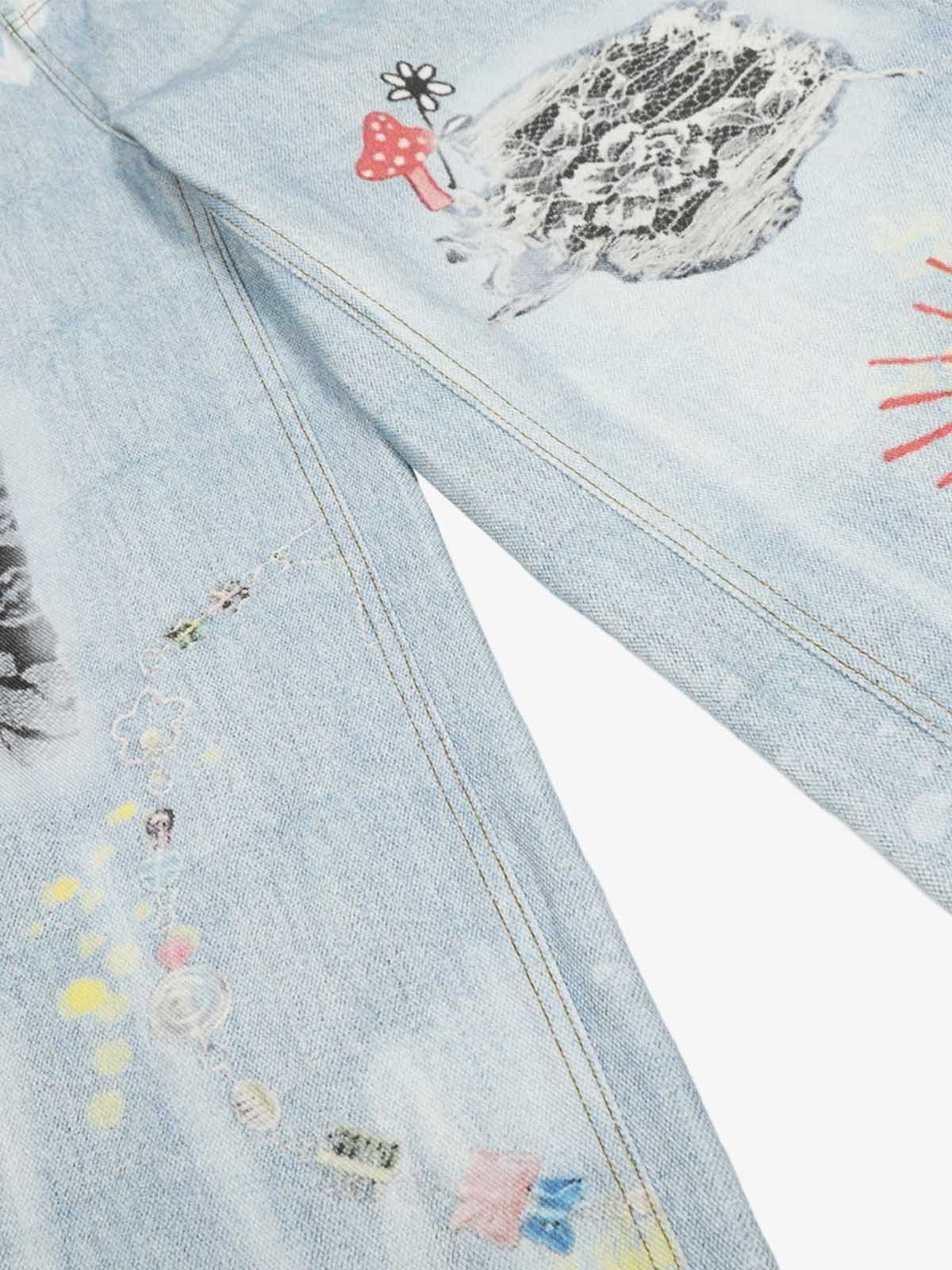 Retro Spray Graffiti Fun Straight Jeans 