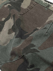 Retro Double Waist Camouflage Barrel Pants - 2555 