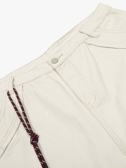 Adjustable Drawstring Cargo Jort 