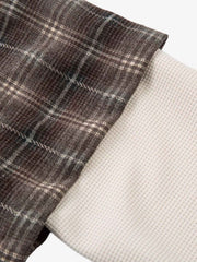 Cotton Street Distressed Plaid Faux Two-Piece Shirt 