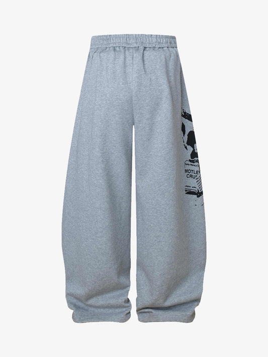 Stylish Wide-Leg Pants with Graphic Print and Text Design for Casual Wear 