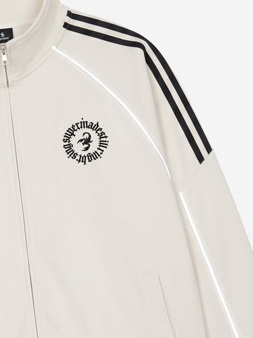 Reflective Stripe Logo Embroidered Tracksuit