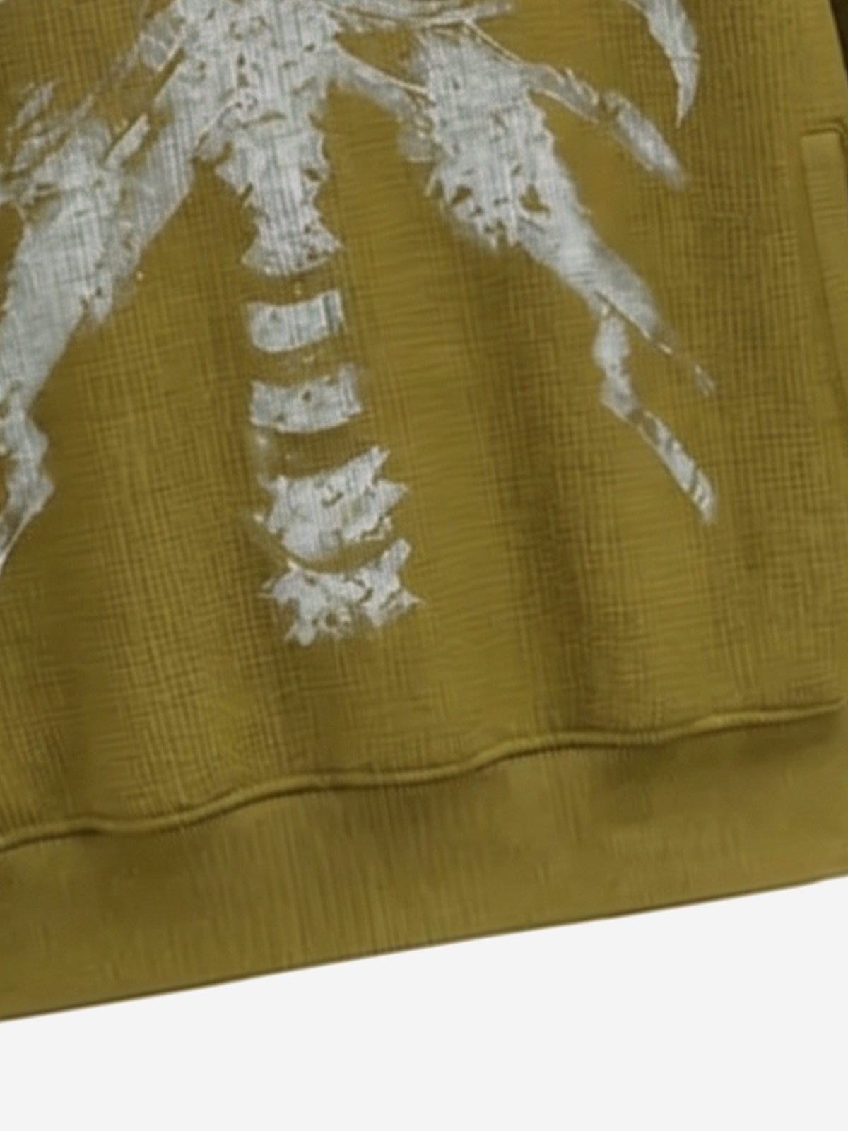 Skeleton Bone Graphic Distressed Hoodie