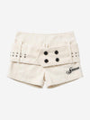 Cord-Shorts mit Nieten und doppelter Knopfleiste