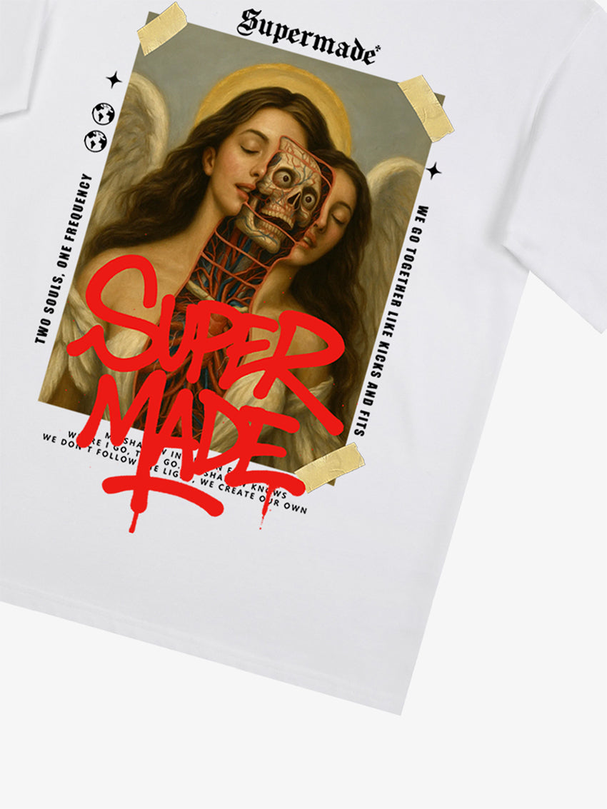 Angel and Demon Struggle Graphic T-shirt 