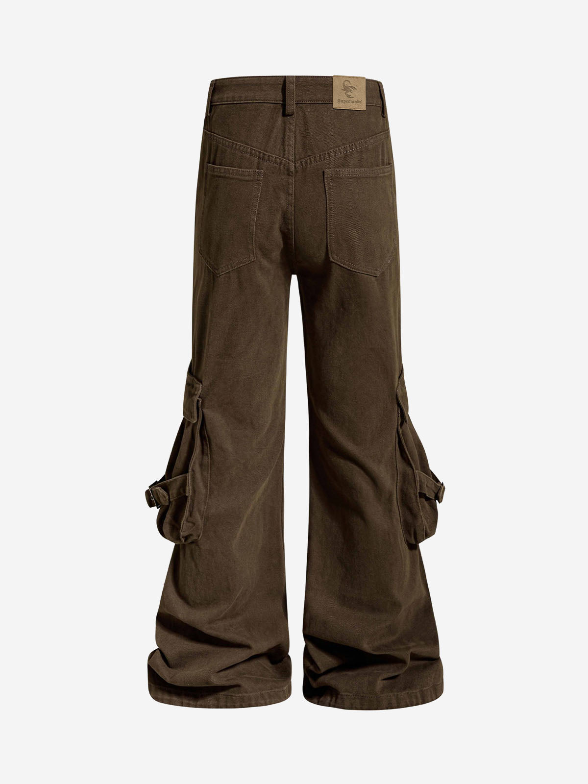 Logo Embroidered Multi-Pocket Flared Pants
