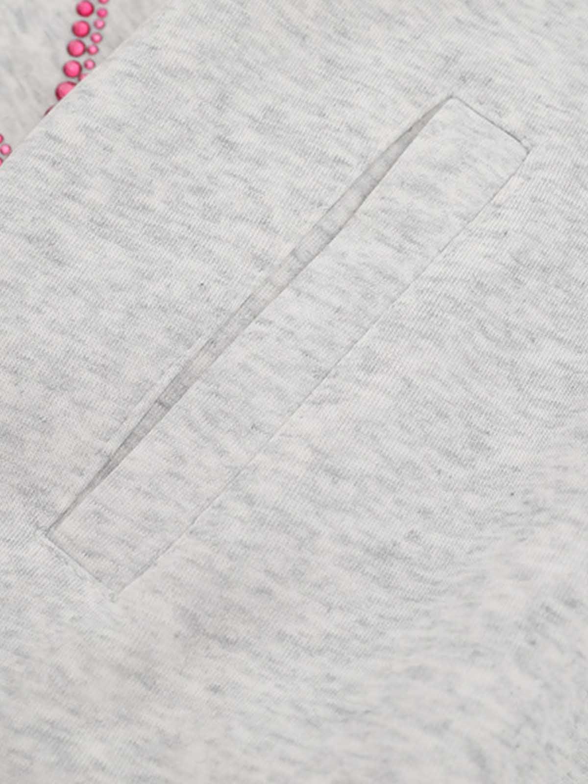 Street Hip-Hop Rhinestone Cropped Zip Up Hoodie 