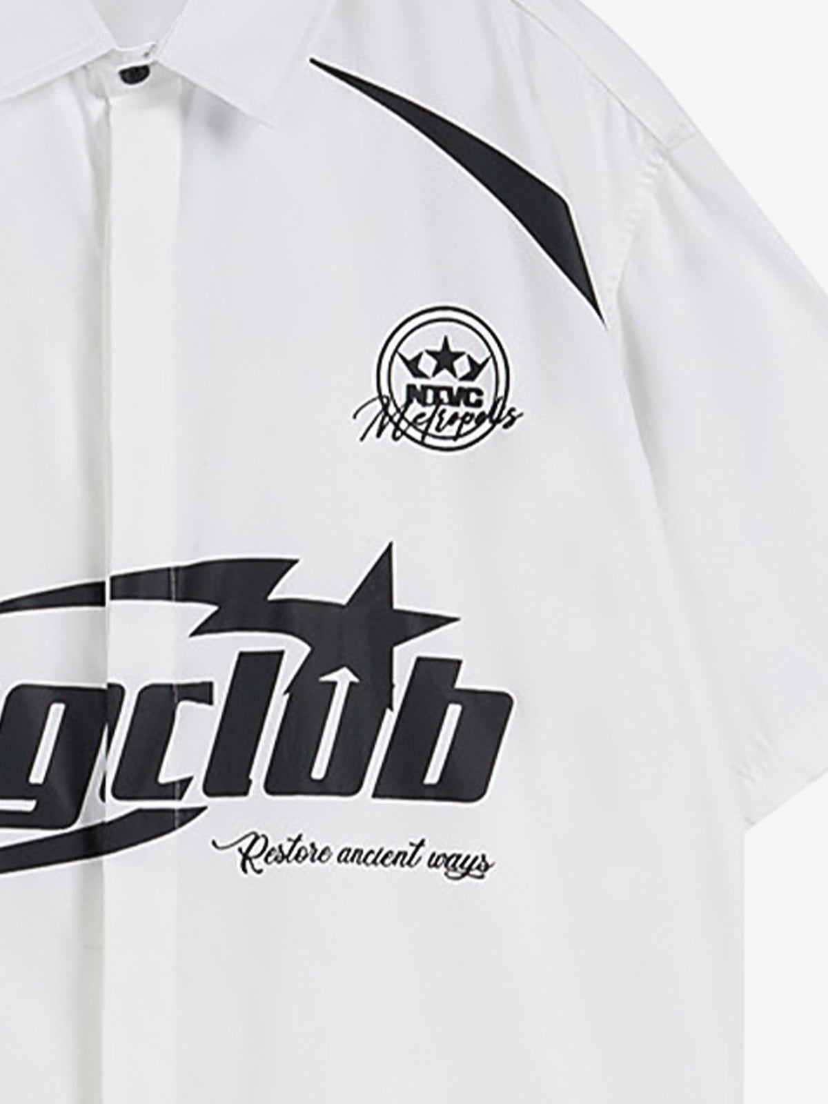 Racing Style Oversized Short Sleeve Shirt 