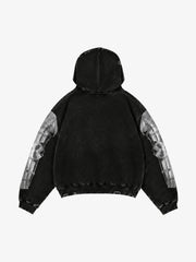 Armor Graphic Distressed Hoodie & Wide-Leg Sweatpants Set