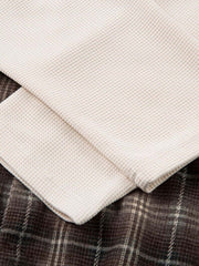 Cotton Street Distressed Plaid Faux Two-Piece Shirt 