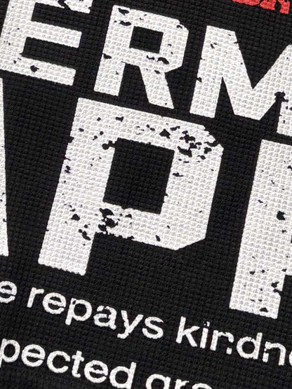 Street Cross Lettering Print Long-Sleeved T-Shirt 