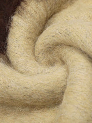 Embroidered Camouflage Shaggy Knitted Sweater 