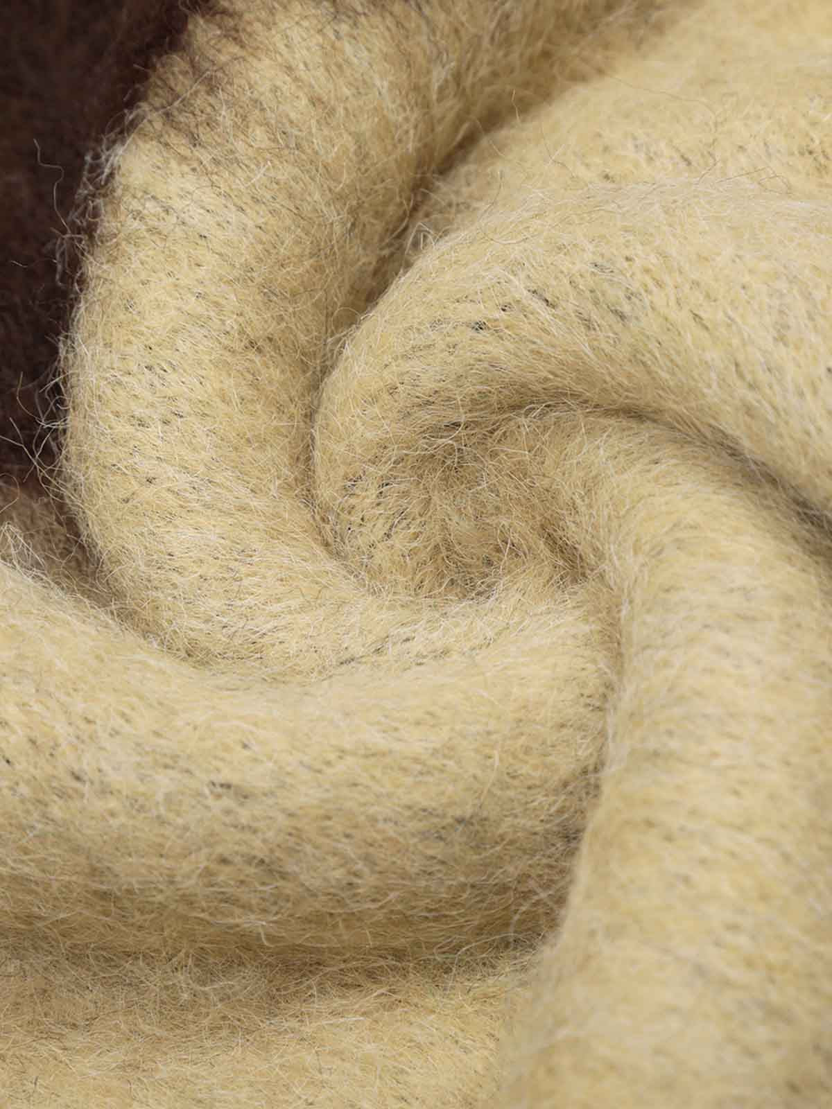 Embroidered Camouflage Shaggy Knitted Sweater 