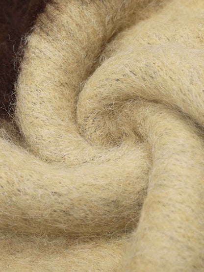 Embroidered Camouflage Shaggy Knitted Sweater 