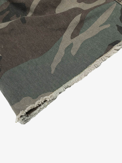 Retro Double Waist Camouflage Barrel Pants 
