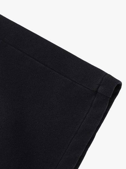 French Terry Distressed Gradient Drawstring Wide Leg Pants 