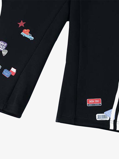 Street Patterned Striped Barrel Casual Pants 