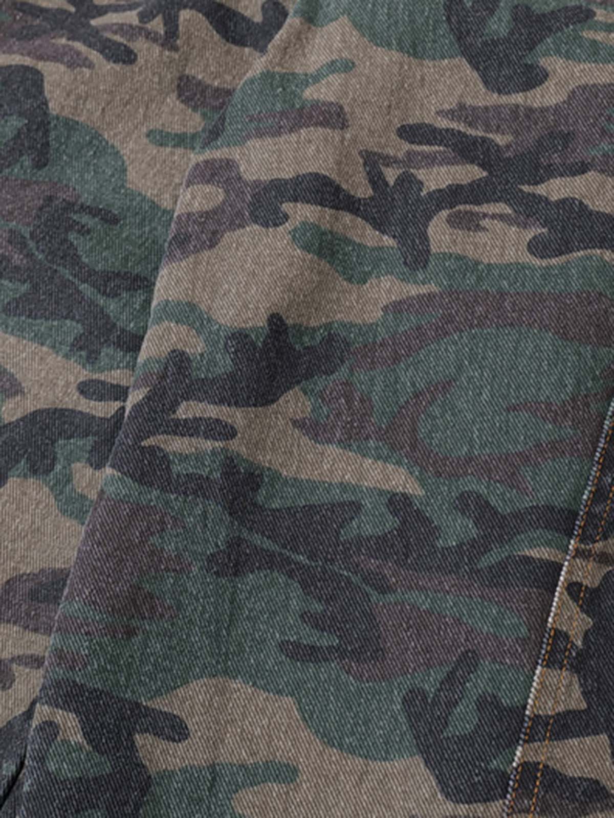 Deconstructed Camouflage Distressed Scimitar Jeans 