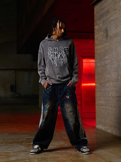 Original Distressed SPMD Graphic Cotton Hoodie 