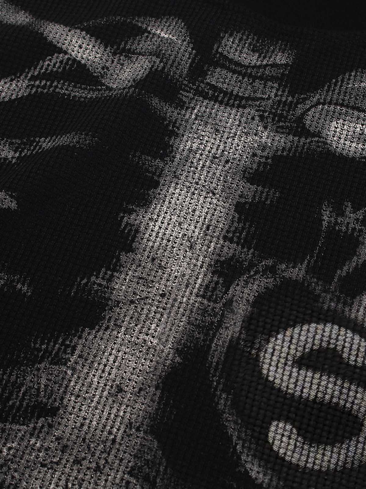 Sudadera con estampado de esqueleto y tejido gofrado - 2495