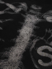 Sudadera con estampado de esqueleto y tejido gofrado - 2495