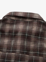 Cotton Street Distressed Plaid Faux Two-Piece Shirt 