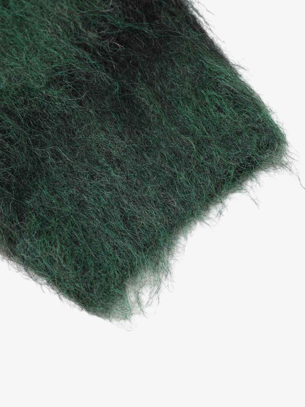 Embroidered Camouflage Shaggy Knitted Sweater 