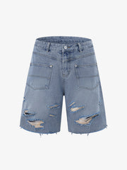 Ripped Denim Distressed Suit - 2460 