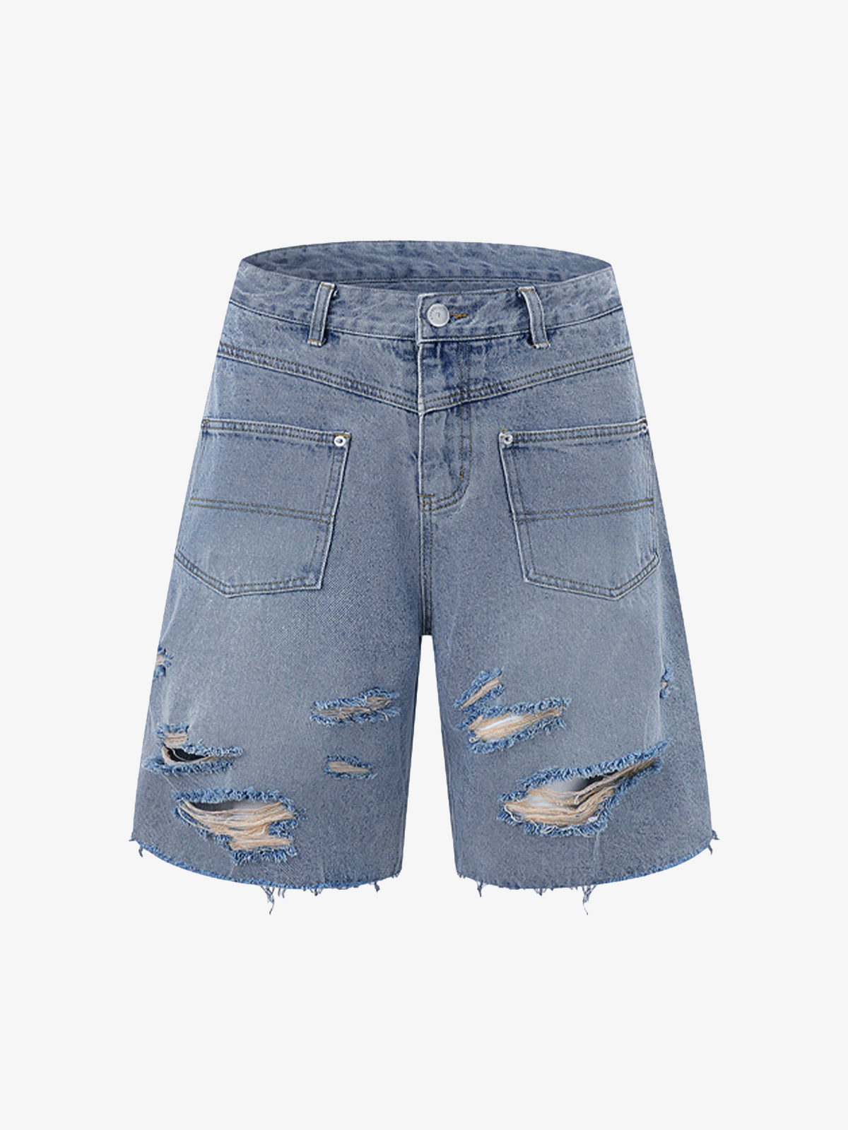Distressed Ripped Denim Suit - 2460 