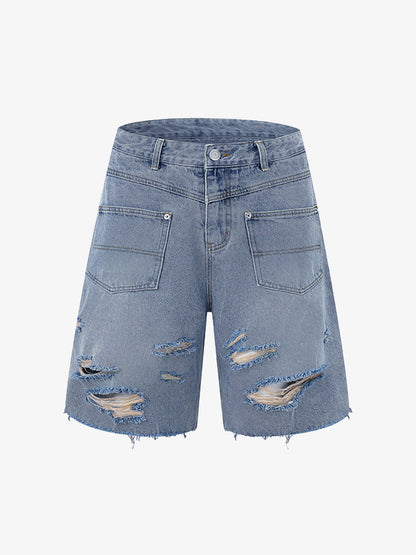 Distressed Ripped Denim Suit - 2460 