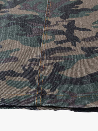 Deconstructed Camouflage Distressed Scimitar Jeans 