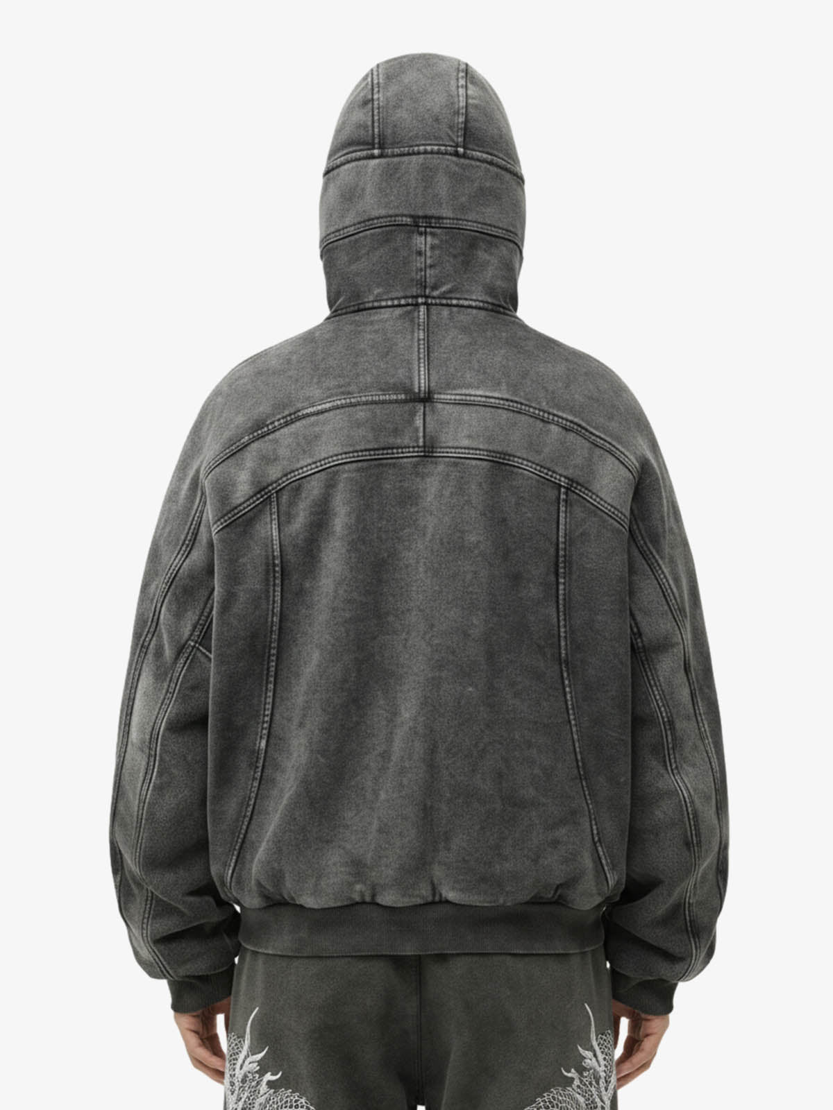 Fleece Retro Zipper Eye-Hood Design Hooded Jacket - 2489 