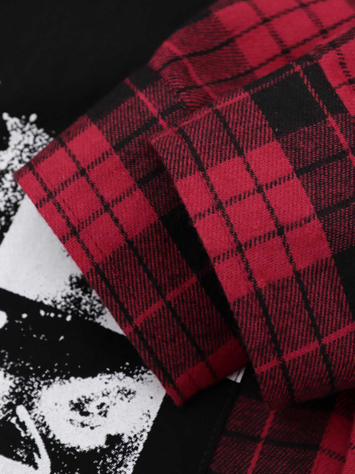 Plaid Graphic Long Sleeve Shirt