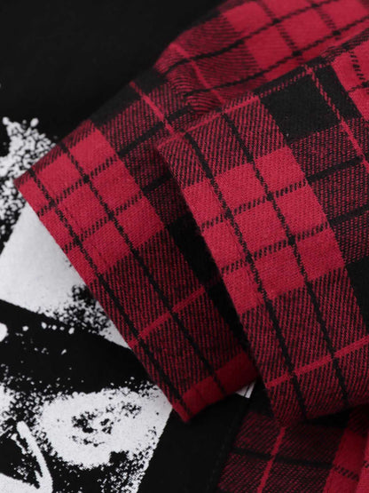 Plaid Graphic Long Sleeve Shirt