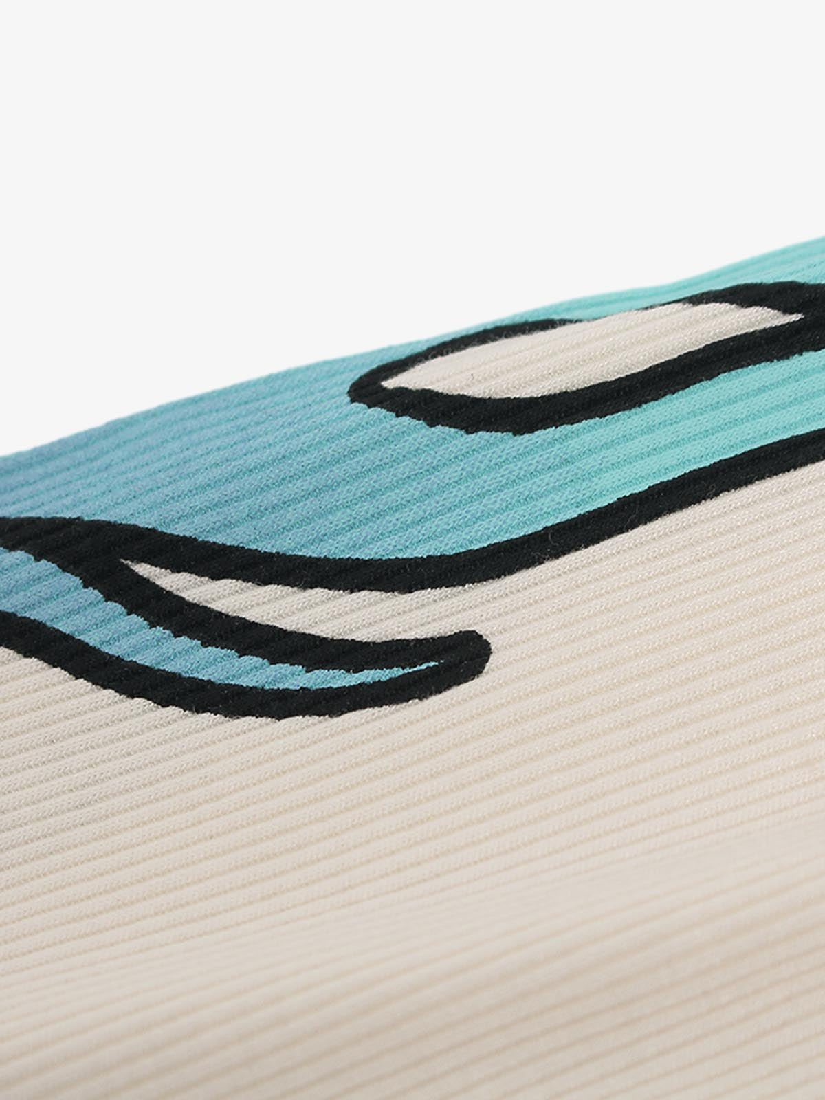 Gradient Letter Print Patchwork Faux Two-Piece Long-Sleeved T-Shirt 