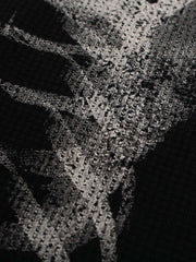 Sudadera con estampado de esqueleto y tejido gofrado - 2495